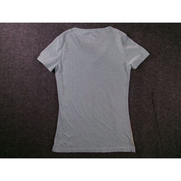 Color Me Rad Shirt Womens S V Neck 5K Race Graphic Mint Green Fitted Short - Picture 8 of 9